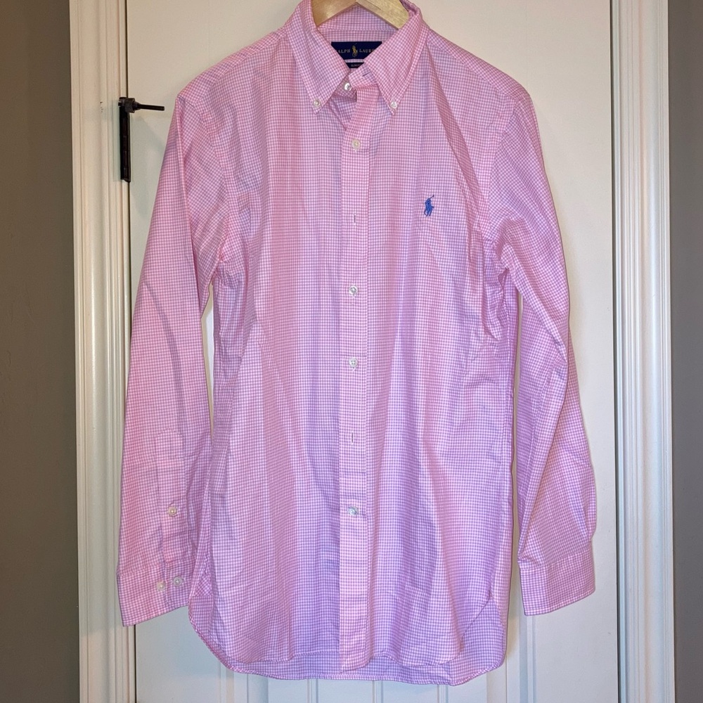 Ralph Lauren Pink Check Cotton Button-Down Shirt